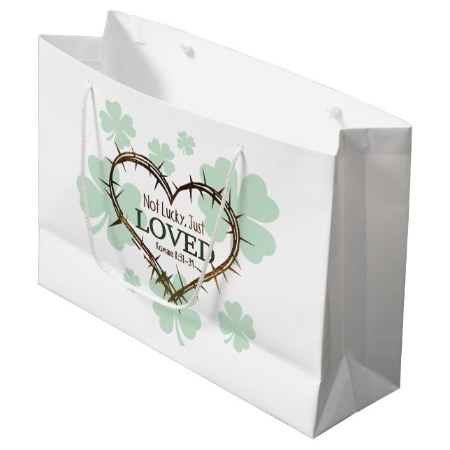 Grand Sac Cadeau PAS DE CHANCE JUSTE AIMÉ Christian St. Patrick's D (Devant Angle)