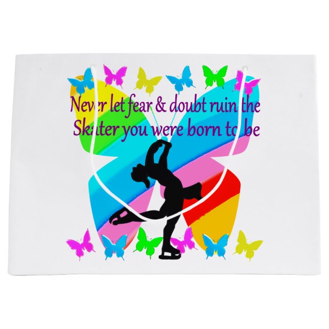 GRAND SAC CADEAU PAS DE PEUR JUSTE FAITH FIGURE SKATING BUTTERFLY D (Devant)
