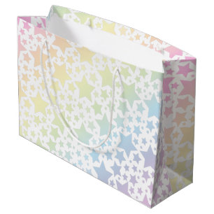 Grand Sac Cadeau Pastel Rainbow Star Baby shower