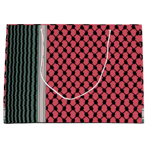 Grand Sac Cadeau Pastèque palestinienne Hatta Keffiyeh Kufiya Folk