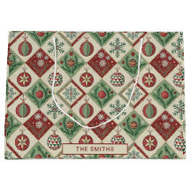 Patchwork vintage Quilé Motif de Noël Personnalisé