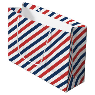 Grand Sac Cadeau Patriotique Rouge Blanc et Bleu