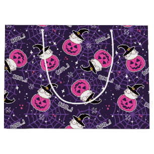 Grand Sac Cadeau Patters de Cute Cats et Pumkins