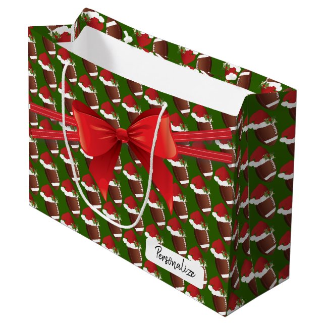Grand Sac Cadeau Patters de football (Devant Angle)