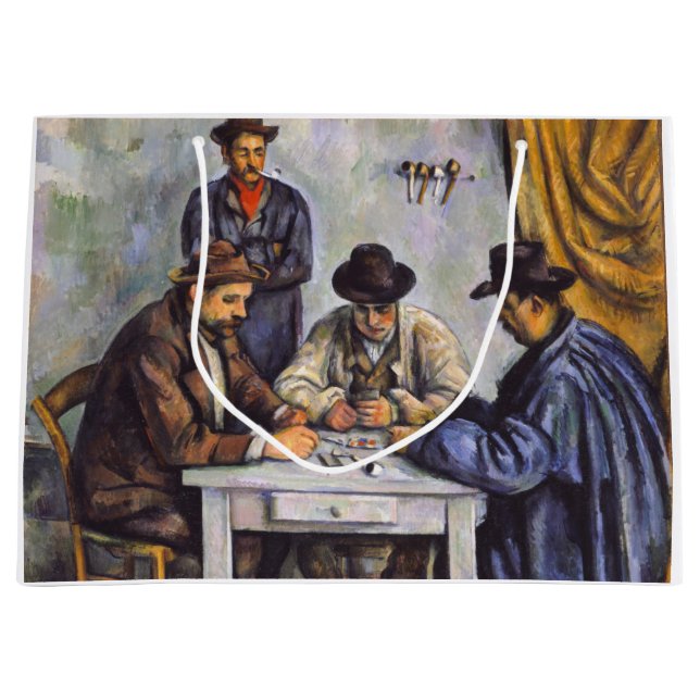 Grand Sac Cadeau Paul Cezanne - Les Joueurs De Cartes (Devant)