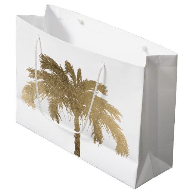 Grand Sac Cadeau Paume d'or (Devant Angle)