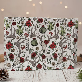 Grand Sac Cadeau Pays Ouest Noël Floral Reindeer Crâne