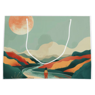 Grand Sac Cadeau Paysage Abstrait de Boho (14)
