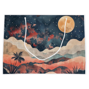 Grand Sac Cadeau Paysage Abstrait de Boho (24)