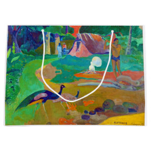 Grand Sac Cadeau Paysage avec Peacocks, Gauguin