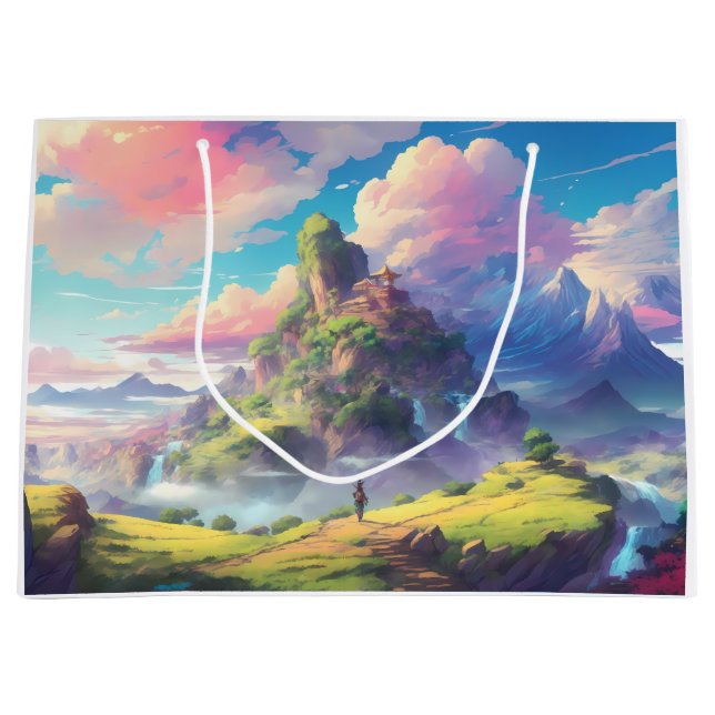 Grand Sac Cadeau Paysage de l'Anime magique (Devant)