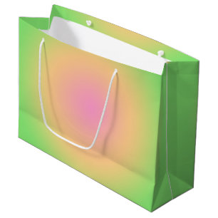 Grand Sac Cadeau Peach rose Green Gradient Ombre Aura