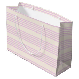 Grand Sac Cadeau Peaches et crème cinq bandes motif