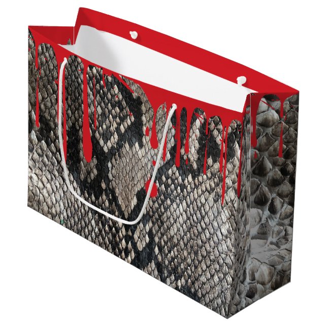 Grand Sac Cadeau Peau de serpent Python saignant - Halloween amusan (Devant Angle)