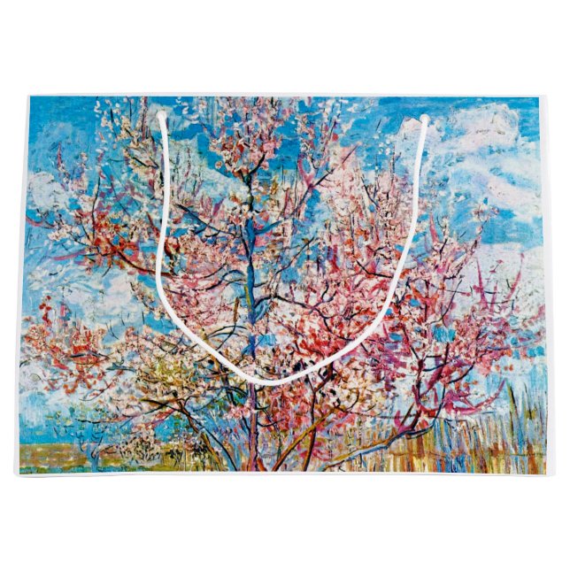 Grand Sac Cadeau Pêche à fleurs, Van Gogh (Devant)