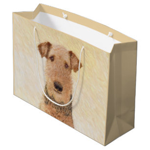 Grand Sac Cadeau Peinture d'Airedale Terrier - Cute Art Original
