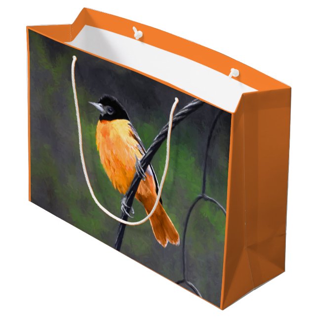 Grand Sac Cadeau Peinture de loriot - art original d'oiseau (Dos Angle)