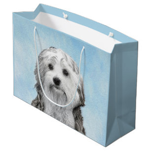 Grand Sac Cadeau Peinture Lowchen - Cute Original Chien Art