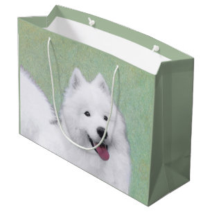 Grand Sac Cadeau Peinture Samoyed - Cute Original Chien Art