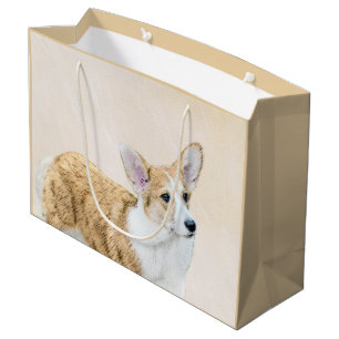 Grand Sac Cadeau Pembroke Welsh Corgi Peinture - Chien d'art origin