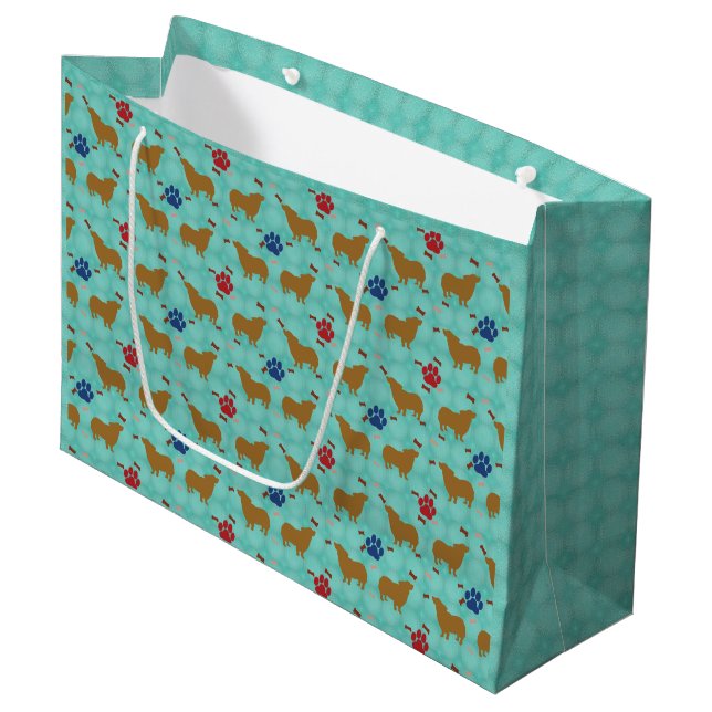 Grand Sac Cadeau Pembroke Welsh Corgi Shadow (Devant Angle)