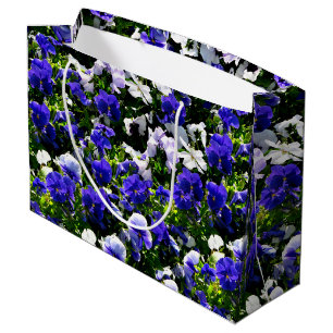 Grand Sac Cadeau Pensées bleues