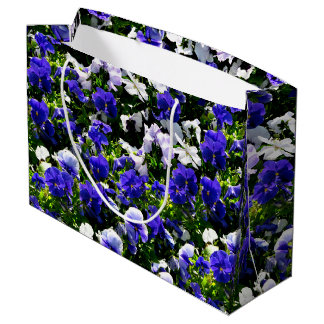 Grand Sac Cadeau Pensées bleues