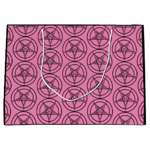 Grand Sac Cadeau Pentagramme rose Baphomet