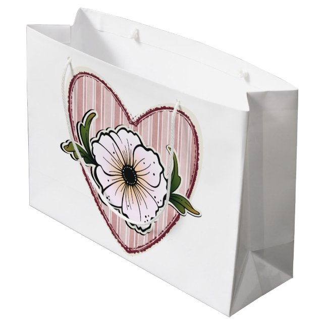 Grand Sac Cadeau Peony Heart (Dos Angle)