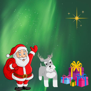 GRAND SAC CADEAU PÈRE NOËL ET SCHNAUZER CADEAU DE NOËL PERSONNALISÉ