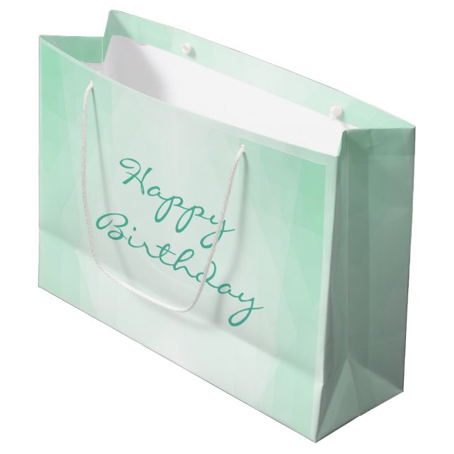 Grand Sac Cadeau Personnalisé Joyeux Anniversaire Texte Mention Mod (Devant Angle)
