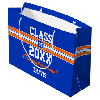 Grand sac cadeau personnalisé - Orange and Blue Gr