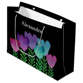 Grand Sac Cadeau Personnalité Florale Moderne Et Élégante