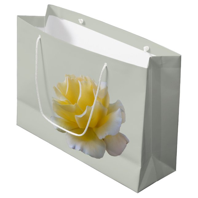 Grand Sac Cadeau Pétales de rose jaune (Devant Angle)