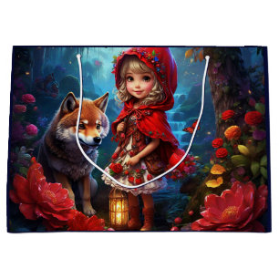 Grand Sac Cadeau Petit Chaperon Rouge et Loup