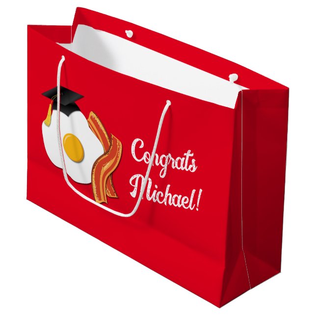 Grand Sac Cadeau Petit-déjeuner Brunch Graduation Party (Devant Angle)