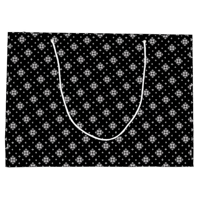 Grand Sac Cadeau Petits flocons de neige et cristaux (Dos)