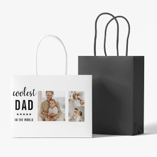 Grand Sac Cadeau Photo Collage moderne Happy Fête des pères Cadeau
