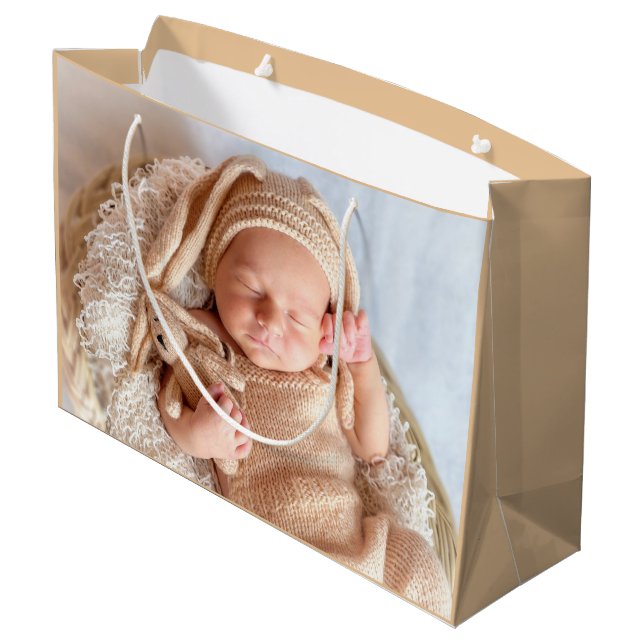 Grand Sac Cadeau Photo de bébé neutre (Dos Angle)