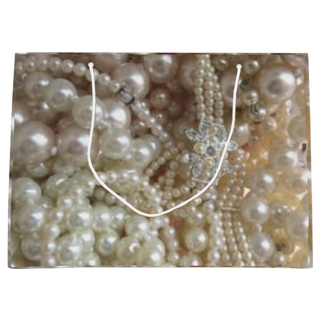 Grand Sac Cadeau photo perles (Devant)