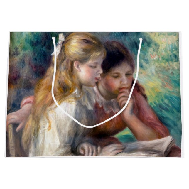 Grand Sac Cadeau Pierre-Auguste Renoir - Lecture (Devant)