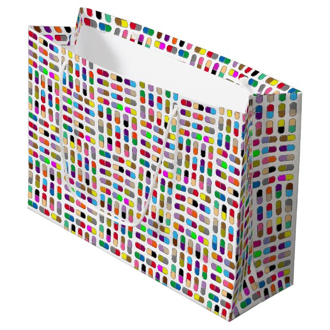 Grand Sac Cadeau Pilules colorées (Devant Angle)