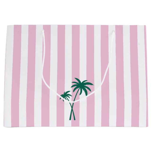 Grand Sac Cadeau Pince rose et palmier (Devant)