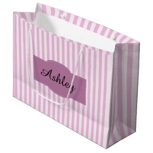 Grand Sac Cadeau Pinces violettes et roses Monogramme Girl