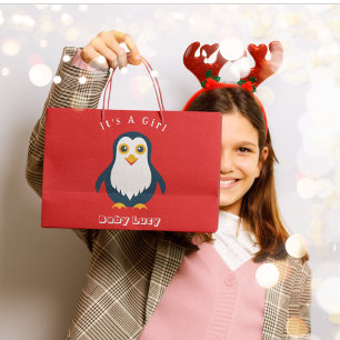 Grand Sac Cadeau Pingouin bébé