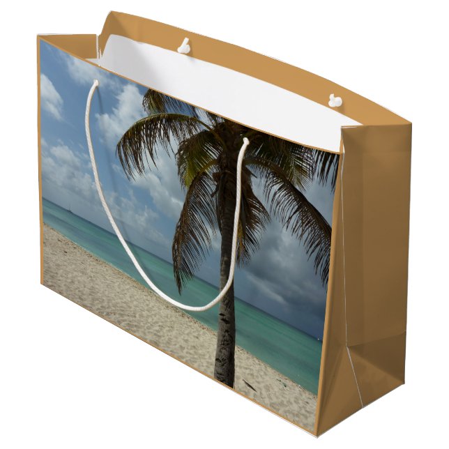 Grand Sac Cadeau Plage d'Aruba I Belle Scène Nature (Dos Angle)