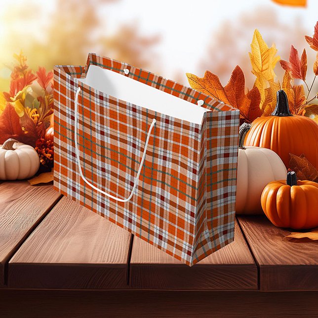 Grand Sac Cadeau Plaid automne (Créateur téléchargé)