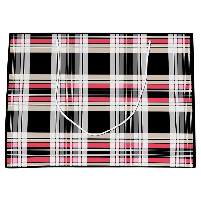 Grand Sac Cadeau Plaid, tartan (Devant)