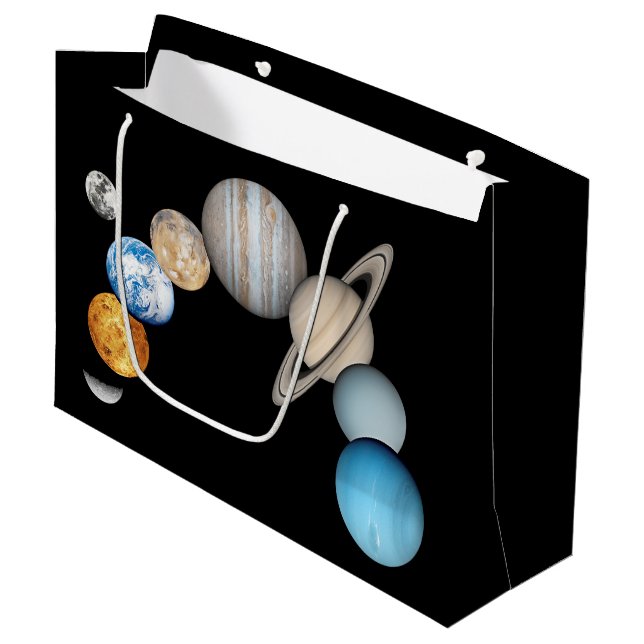 Grand Sac Cadeau Planètes du système solaire (Couleur modifiable) (Devant Angle)