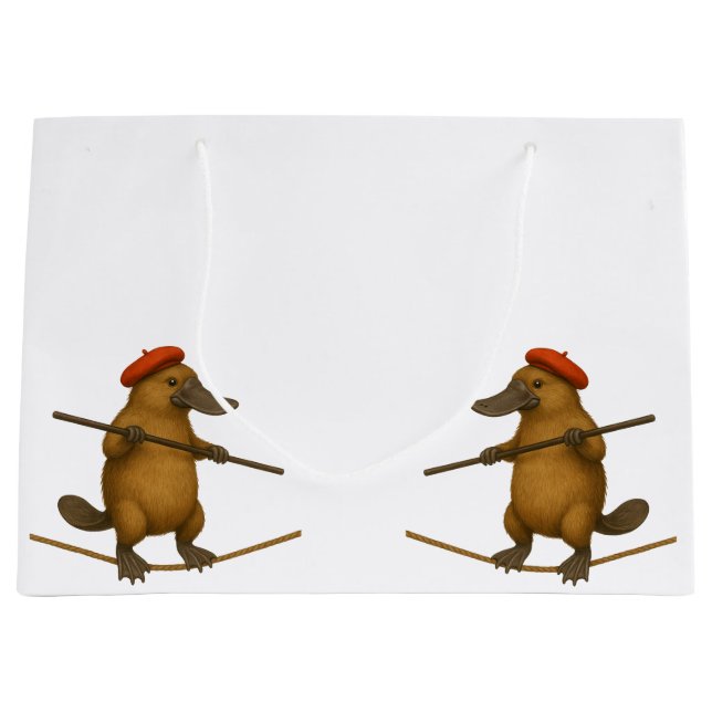 Grand Sac Cadeau Plato platypus tightrope walker (Devant)